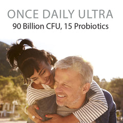 Garden of Life Dr. Formulated Probiotics Once Daily Ultra bottle pouring capsules into hand.