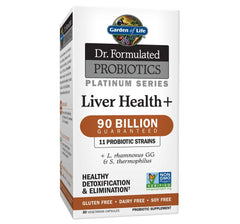 Garden of Life Liver Health+ bottle front view for daily detox support.