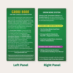Garden of Life Grow Bone magnesium panel close-up for bone and muscle support