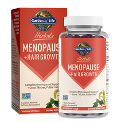 Garden of Life Herbals menopause berry softgel bottle for daily menopause support.