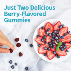 Garden of Life Herbals Stress Relief Gummy daily two-gummy serving for mood and digestion support.