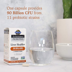 Garden of Life Liver Health+ on a kitchen counter with a healthy routine.