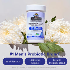 Garden of Life Probiotic bottle includes organic prebiotic fiber supporting gut flora