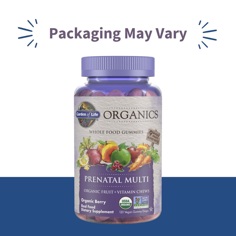Garden of Life Organics Prenatal Gummies berry chews ideal for daily energy support during pregnancy