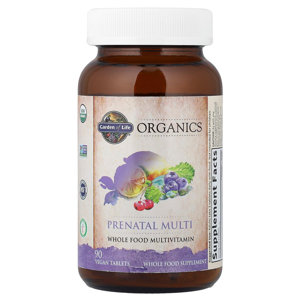 Garden of Life Organics Prenatal Multi organic-fruits-veggies graphic—whole-food nutrition from plants