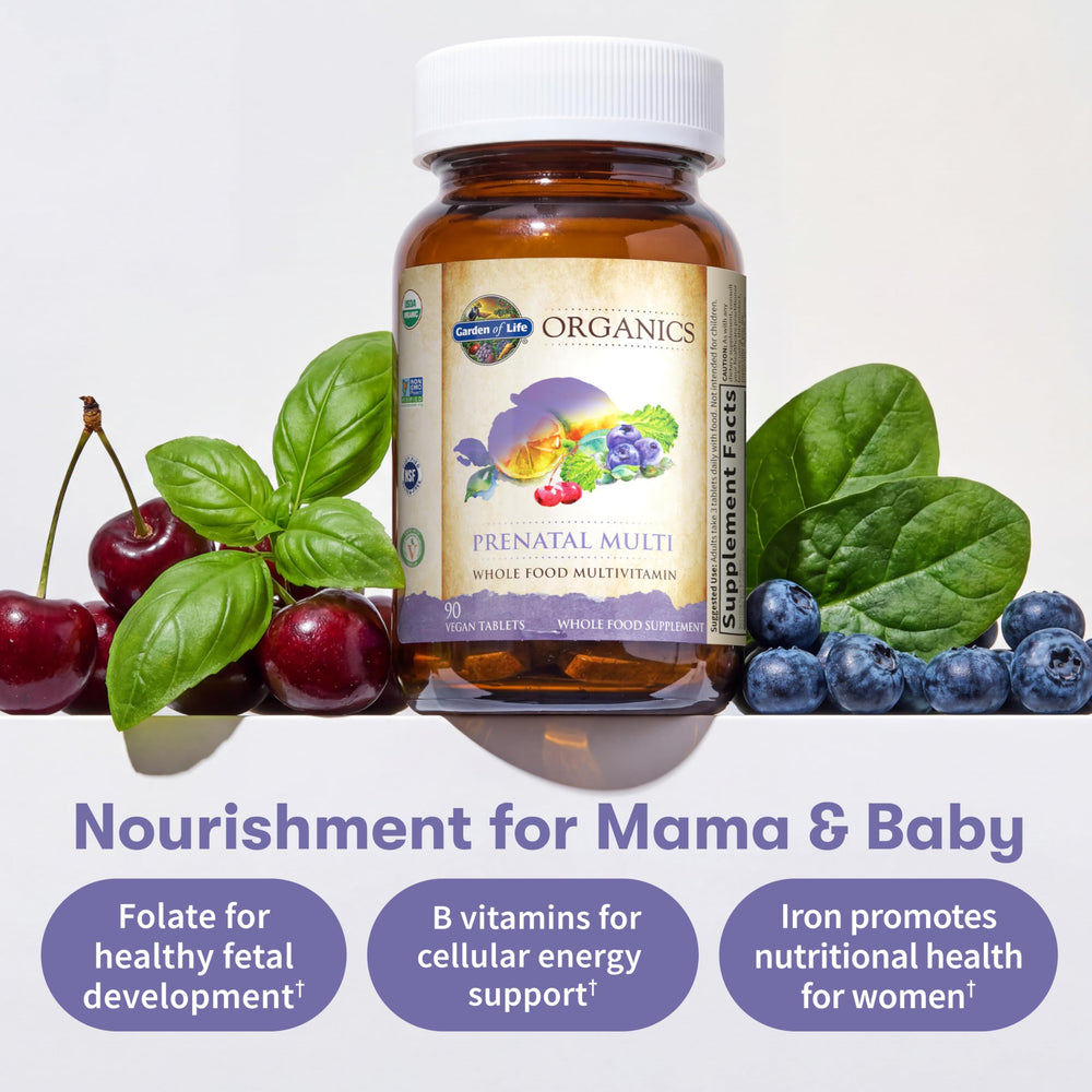 Garden of Life Organics Prenatal Multi stomach-soothing blend—ginger and peppermint to ease nausea