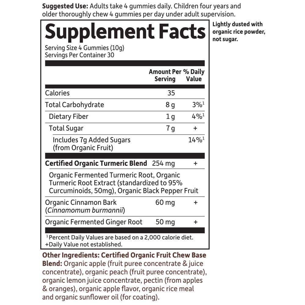 Adult taking Garden of Life Organics Turmeric Gummy as part of daily routine for daily wellness.