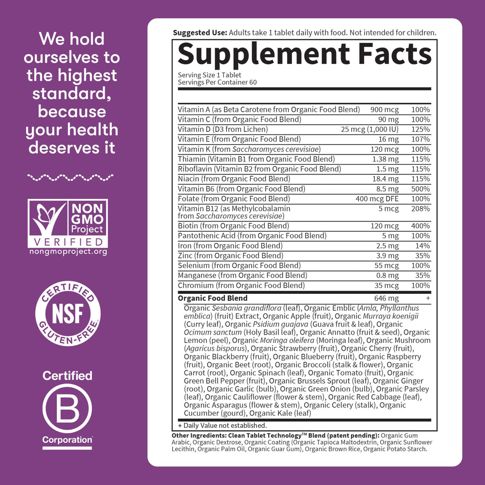 Morning routine scene with Garden of Life Organics Women’s Multivitamin for hair, skin, nails