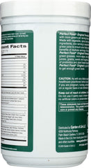 Garden of Life Perfect Food Powder label closeup highlighting clean ingredients.