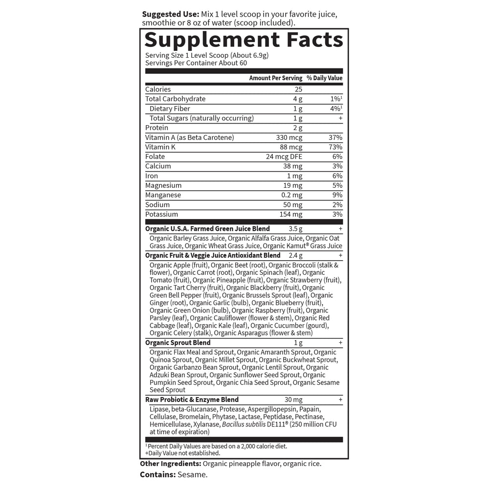 Garden of Life probiotics and enzymes close-up highlighting digestive blend.