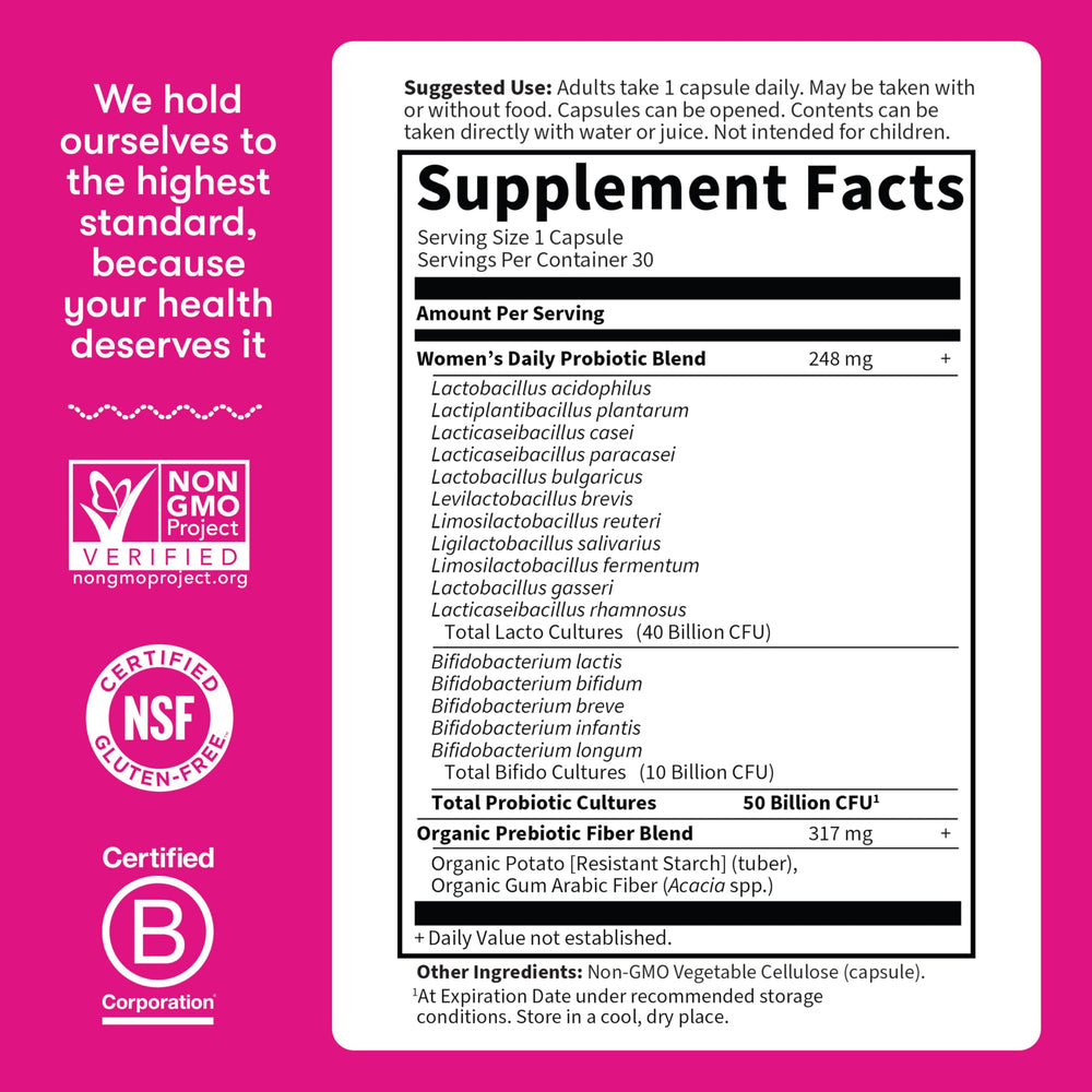 Garden of Life shelf-stable probiotic packaging for convenience