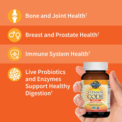Garden of Life raw D3 capsules close-up, highlighting raw whole-food ingredients.