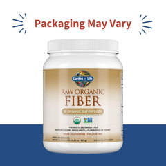 Label highlights 15 organic superfoods and probiotics.