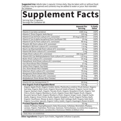 Vegetarian capsules labeled non-GMO and gluten-free credentials