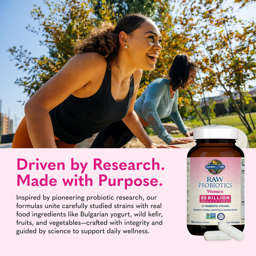 Garden of Life Raw Probiotics Women packaging communicates immune and vaginal health support.