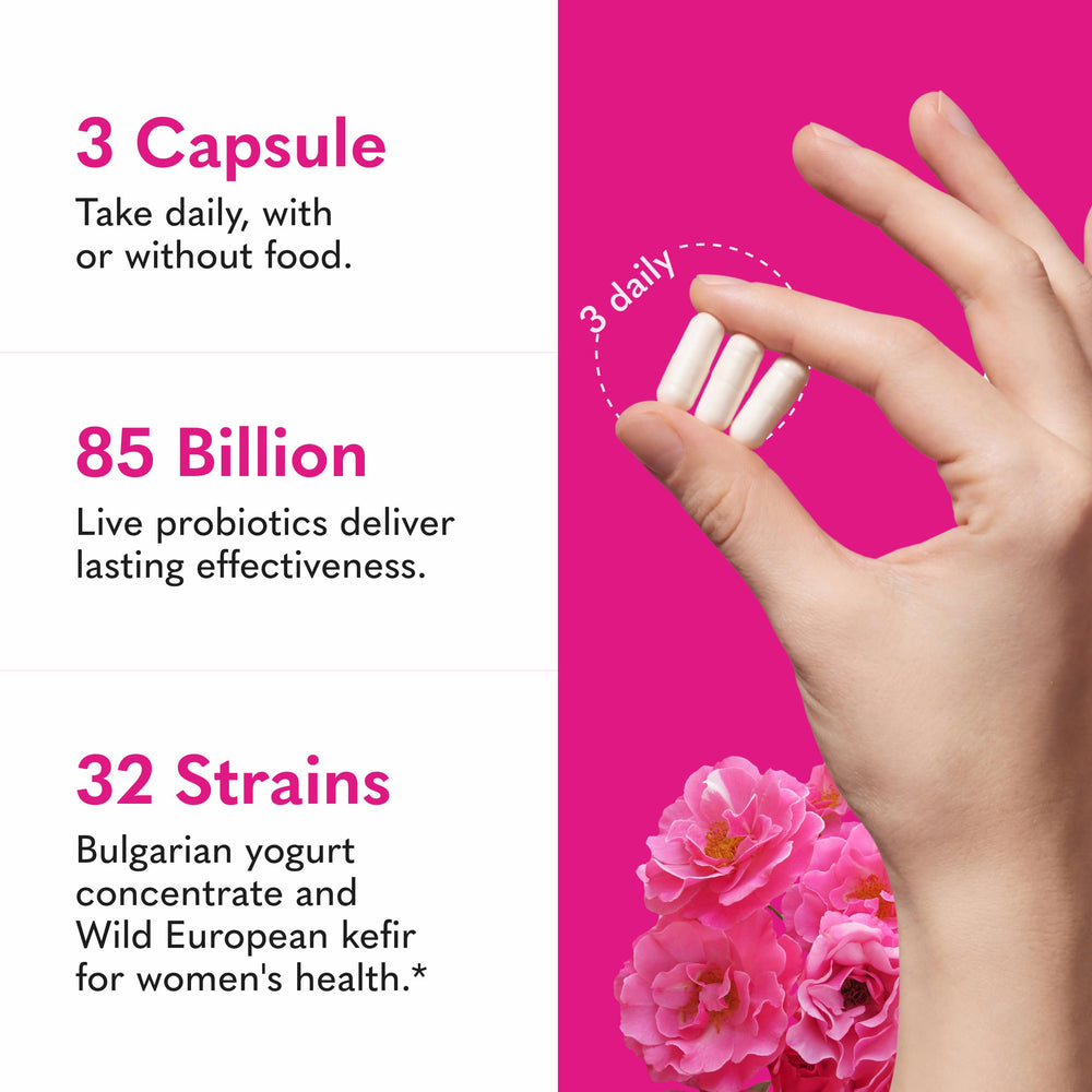 Garden of Life Raw Probiotics Women packaging notes dairy-digesting enzymes and non-GMO verification.