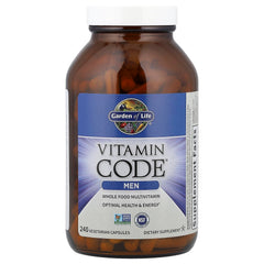 Garden of Life Vitamin Code Men capsules out showing easy daily intake.