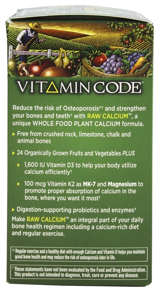 Garden of Life Vitamin Code RAW Calcium packaging highlights eco-friendly design.