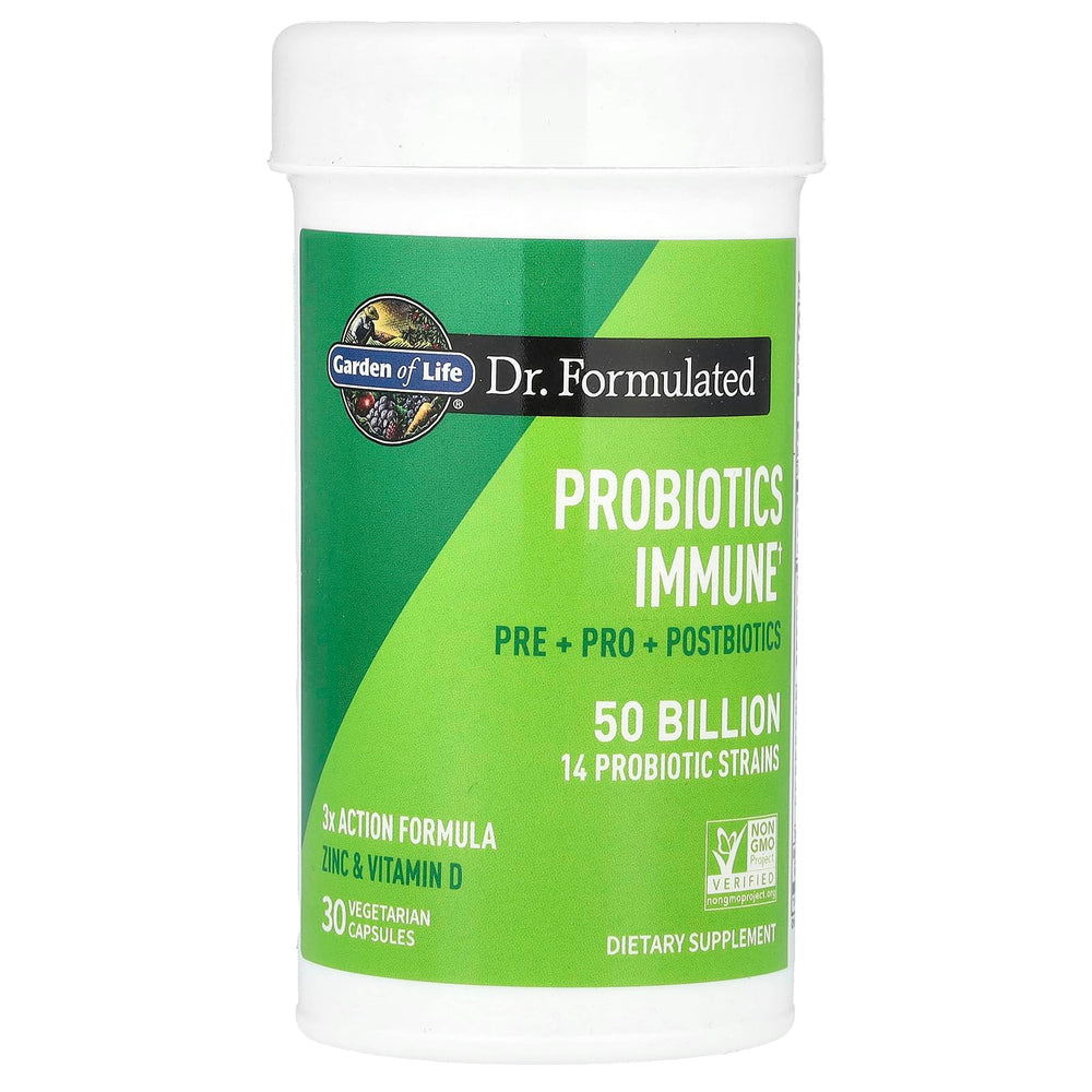 Garden of Life Vitamin D3 Zinc immune support bottle close-up.