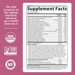 Closeup of B12 and vitamins on label emphasizing energy and metabolism support