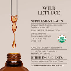 Garden Organics Wild Lettuce dried herb 4 oz sachet, pure organic material.
