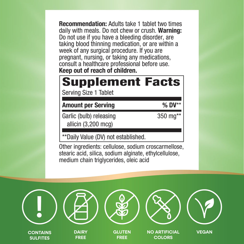 Garlicin Cardio SmartRelease tablets close-up with protective coating.
