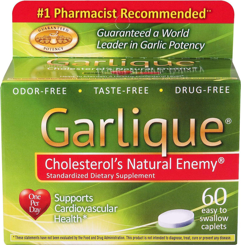 Garlique garlic caplets pack 2 front view highlights odor-controlled convenience for daily use.