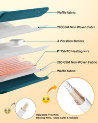 GarveeHome heating pad features 4 motors for targeted vibrations.