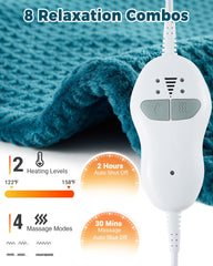 GarveeHome massaging heating pad shows ergonomic contour for XXL coverage.