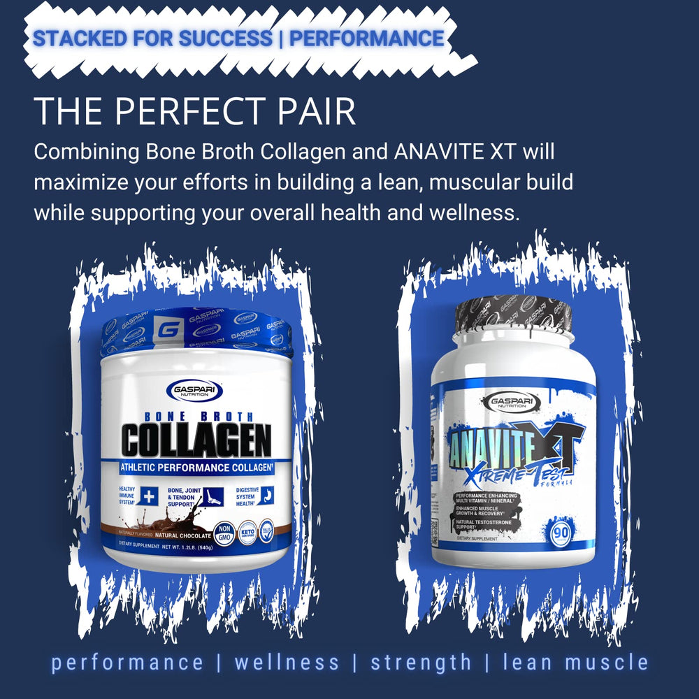 Gaspari Nutrition Anavite XT ingredients panel, featuring 27 vitamins and minerals for balanced wellness.