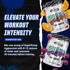 Gaspari Nutrition SuperPump Aggression glass dissolves with Gangsta Grape flavor and smooth mix.