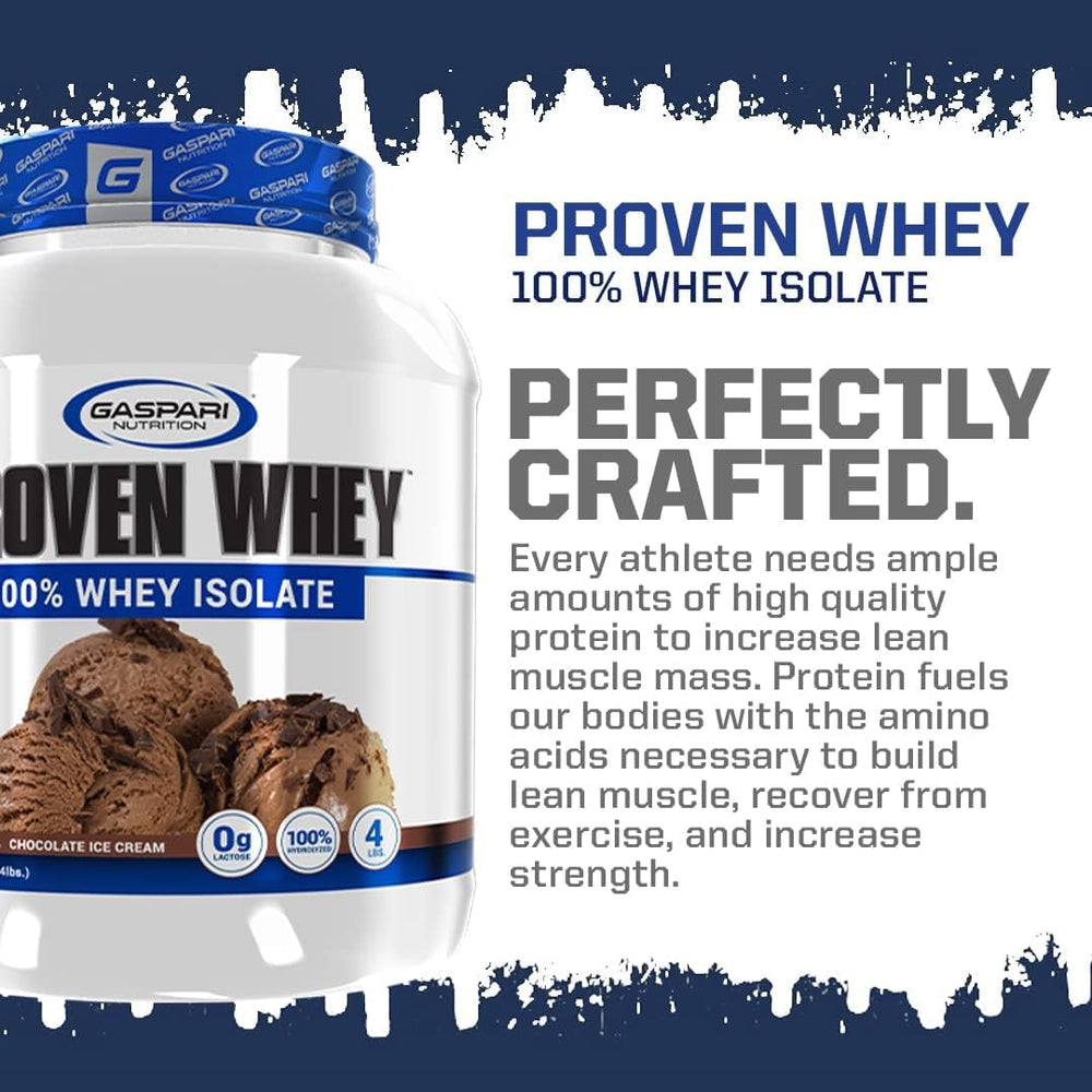 Gaspari Proven Whey close-up shows hydrolyzed protein texture and purity