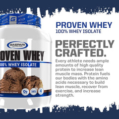 Gaspari Proven Whey lactose-free ingredient label highlights dairy tolerance