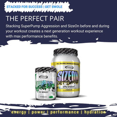 Gaspari SizeOn close-up reveals powder texture and easy mixability.