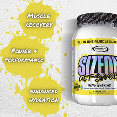 Gaspari SizeOn label front showcases trusted formula for muscle recovery instantly.