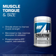 Measuring scoop with GAT SPORT Creatine demonstrates precise dosing.