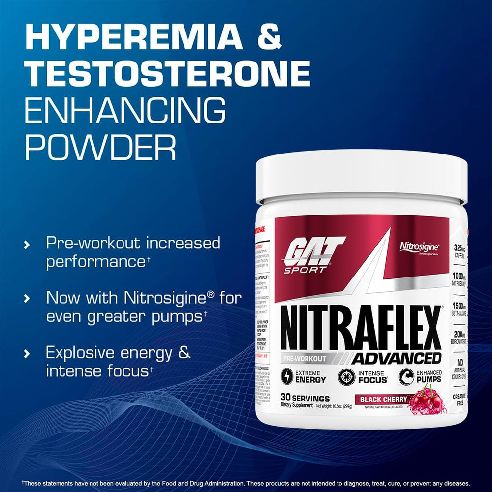 Nitraflex label closeup highlighting Nitrosigine and boron citrate blend.