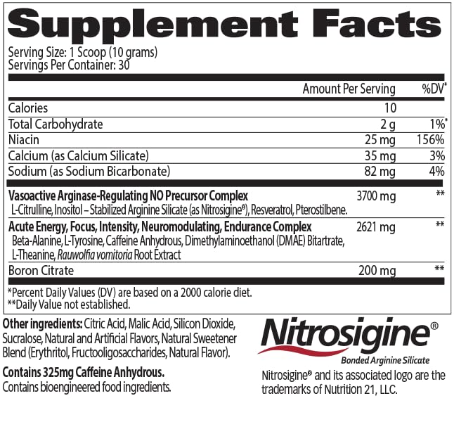 Nitraflex scoop with powder demonstrating a single-scoop serving for efficient workouts.