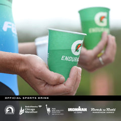 Athlete drinking Gatorade Endurance Cherry during workout