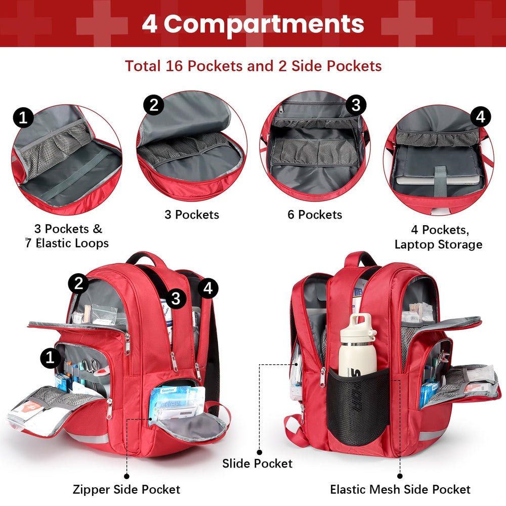Gatycallaty first-aid backpack heavy-duty zipper enables reliable access