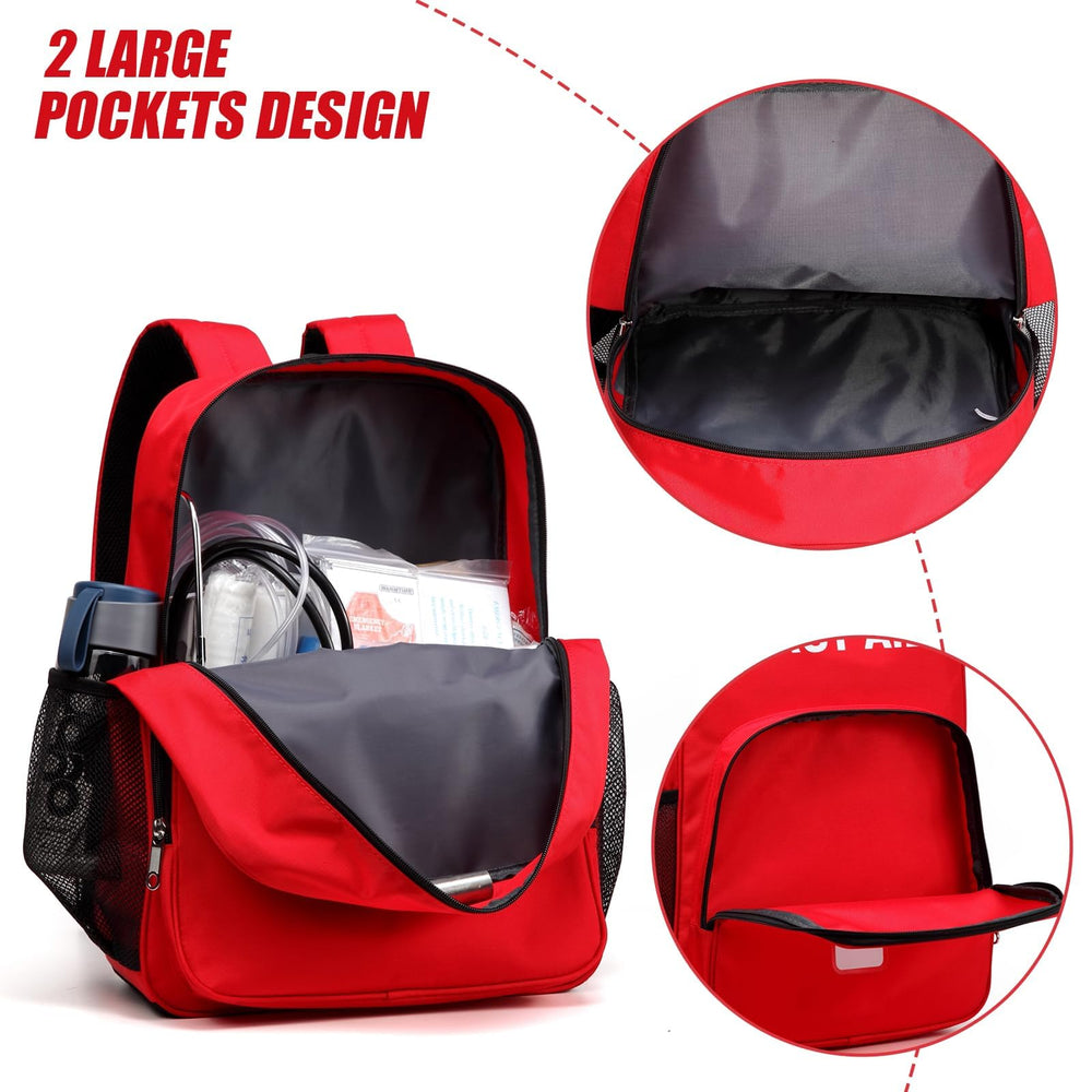 Gatycallaty first aid backpack close-up of waterproof material for durability
