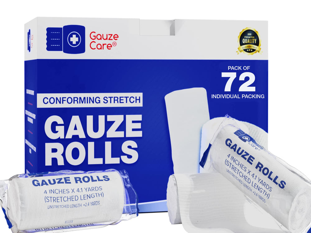 Gauze Care pack72 lint-free rolls ready for wound care and dressing changes
