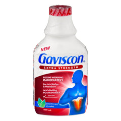 Gaviscon Extra Strength icy mint bottle for quick relief