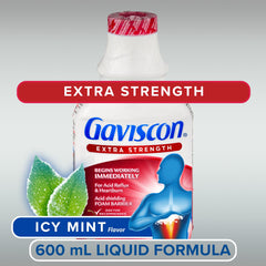 Gaviscon poured into glass for fast heartburn relief