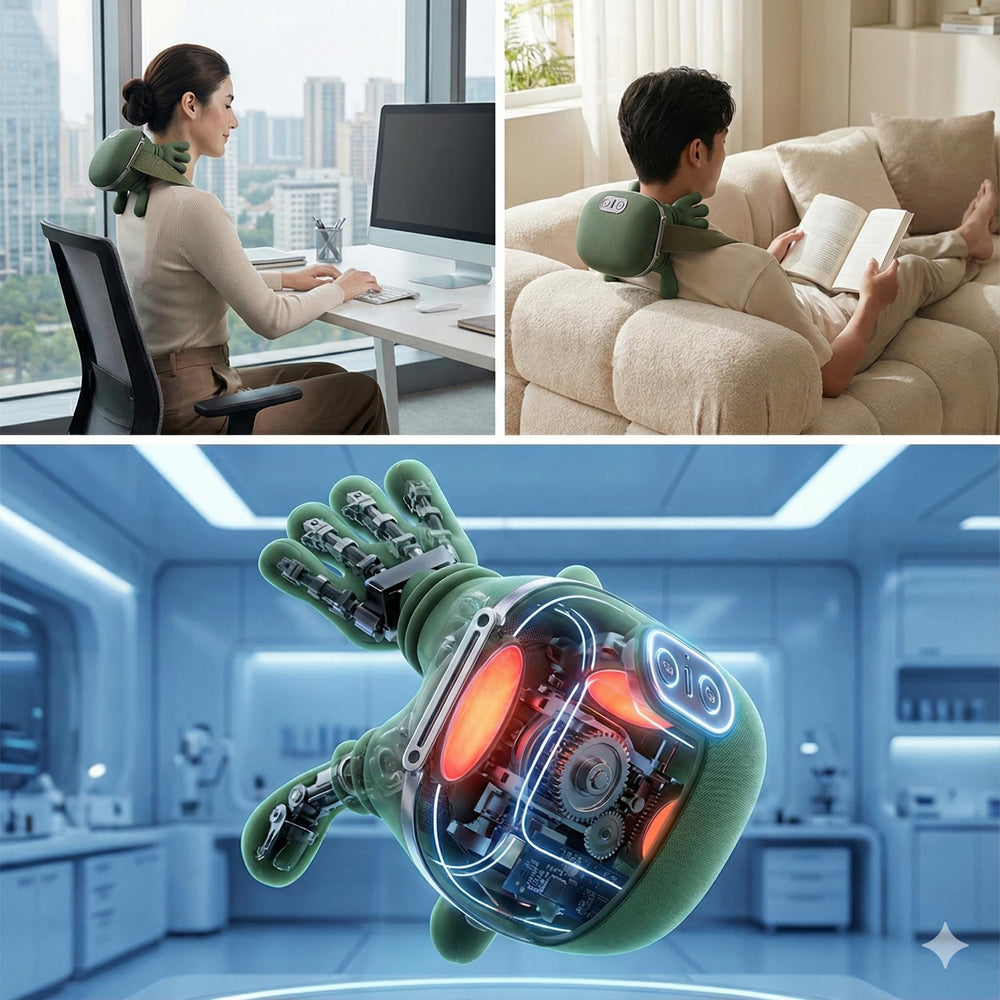 GDHMN ergonomic neck and shoulder massager fits comfortably for everyday use.