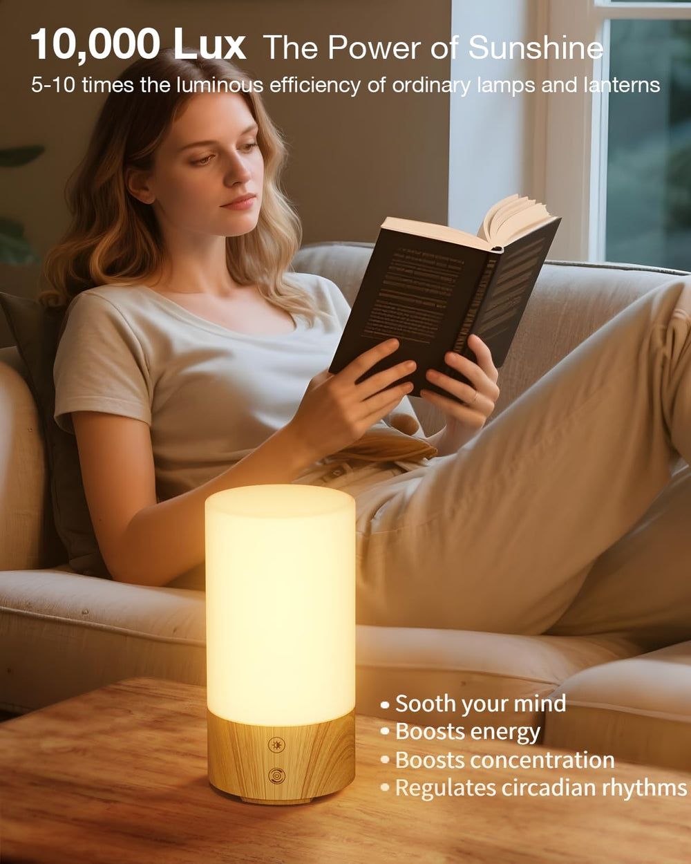 Geecent remote control in hand guiding light settings for convenient adjustments.