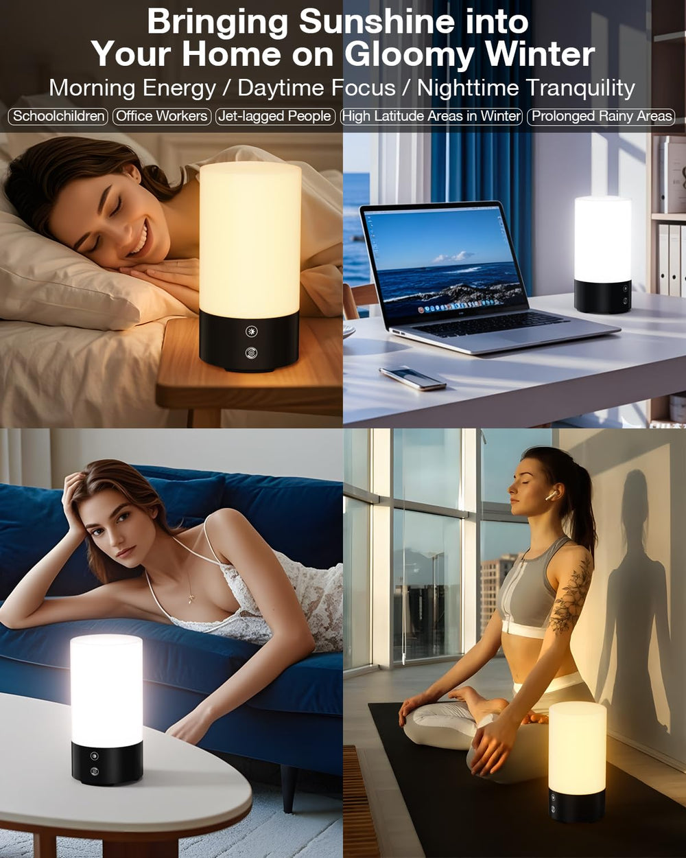 Geecent UV-free full-spectrum light supports daytime mood and energy.