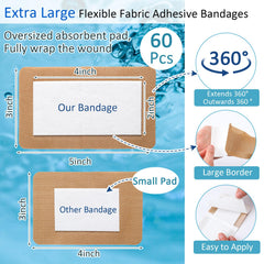 Geiserailie 5x3 inch fabric bandage with large coverage and breathable wear