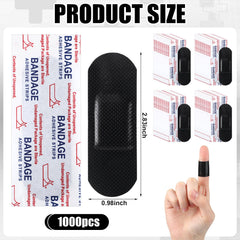 Geiserailie black waterproof bandage 1x3 inch for discreet protection on hands and fingers.
