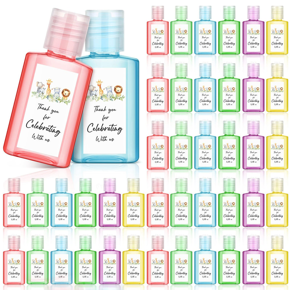 Gejoy safari animal hand sanitizer bottle, 1oz travel size for guests